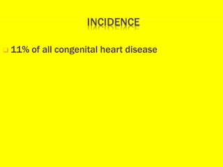 ❑ 11% of all congenital heart disease
 
