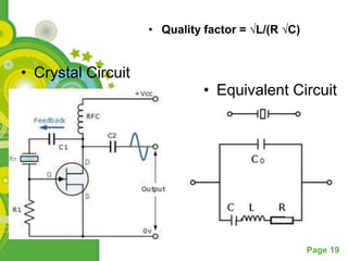 • Quality factor = √L/(R √C)


• Crystal Circuit
                              • Equivalent Circuit




                                                   Page 19
 