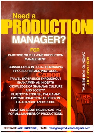 Good Production Manager