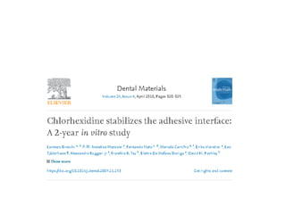 Metaloproteinases da matriz
dentinária
 
