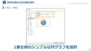 28
© 2020 PRESENTATION PLANNING
リボン
1番左側のシンプルな円グラフを選択
｜挿入
 
