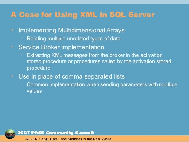 XML Data Types in the Real World
