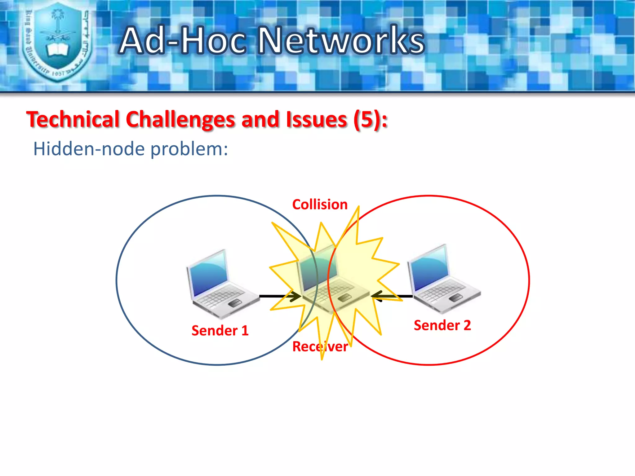A mobile ad-hoc network can be connected to other fixed networks or to the Internet.
