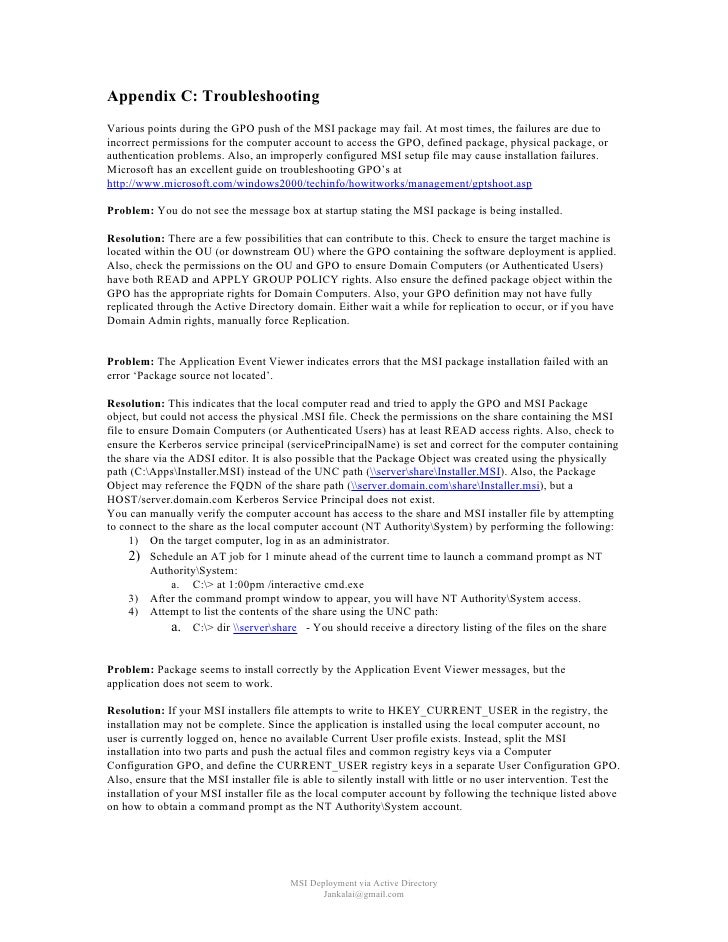Ad msi-installation via Active Directory