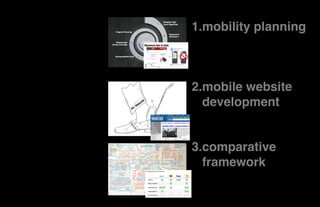 1. mobility planning 
   
    "

2. mobile website
  development 
   
    "
3. comparative
    framework"

                 5thﬁnger
 