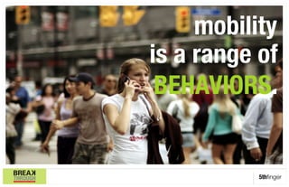 mobility
is a range of
 BEHAVIORS.


           5thﬁnger
 