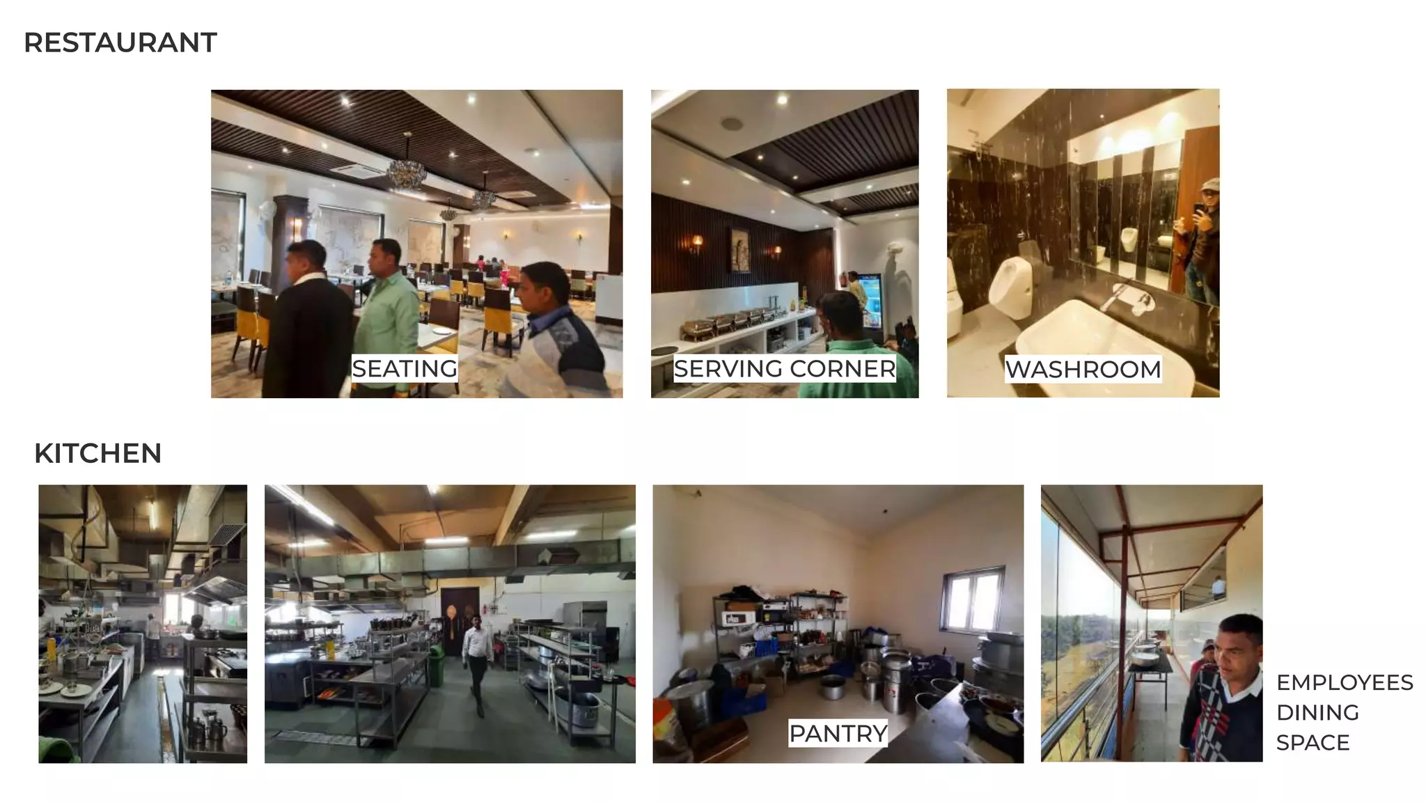 RESTAURANT
KITCHEN
SEATING SERVING CORNER
PANTRY
EMPLOYEES
DINING
SPACE
WASHROOM
 