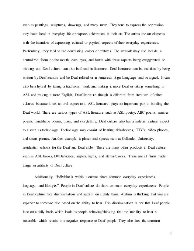What is deaf culture essay
