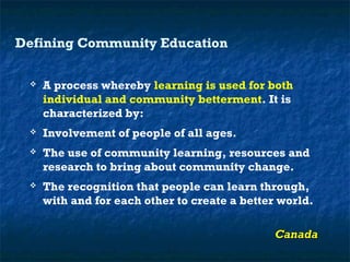 community education defined