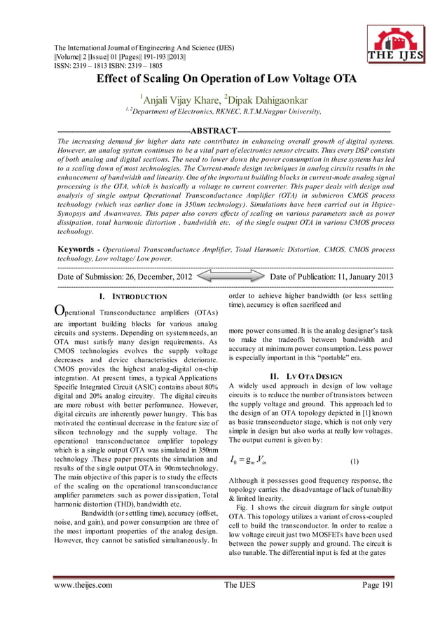 The International Journal of Engineering and Science (The IJES) | PDF
