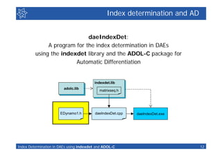 Index determination and AD


                             daeIndexDet:
              A program for the index determination...