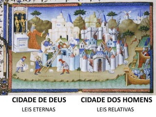 CIDADE DE DEUS CIDADE DOS HOMENS
LEIS ETERNAS LEIS RELATIVAS
 