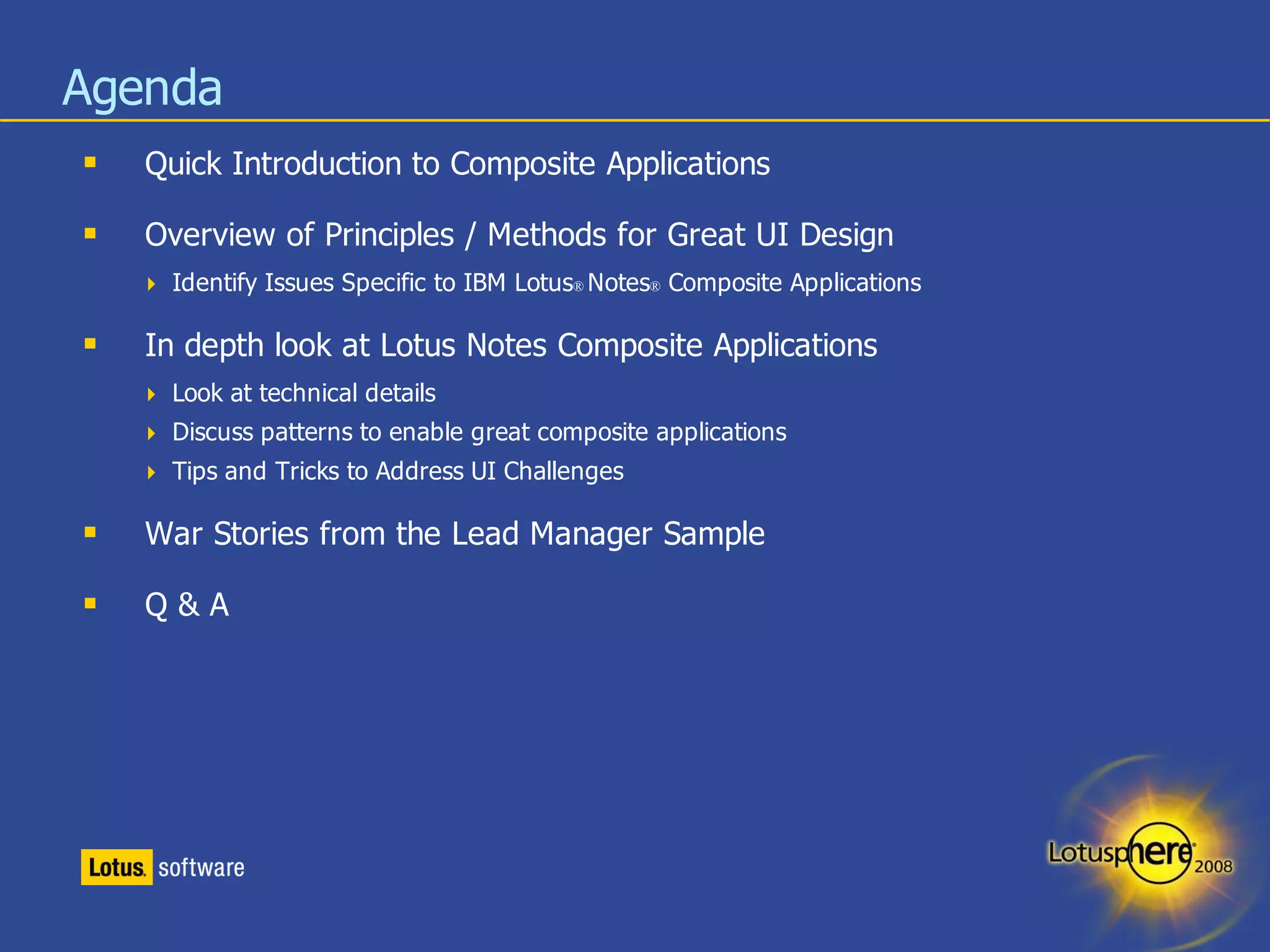 Designing Great User Interfaces for Composite Applications