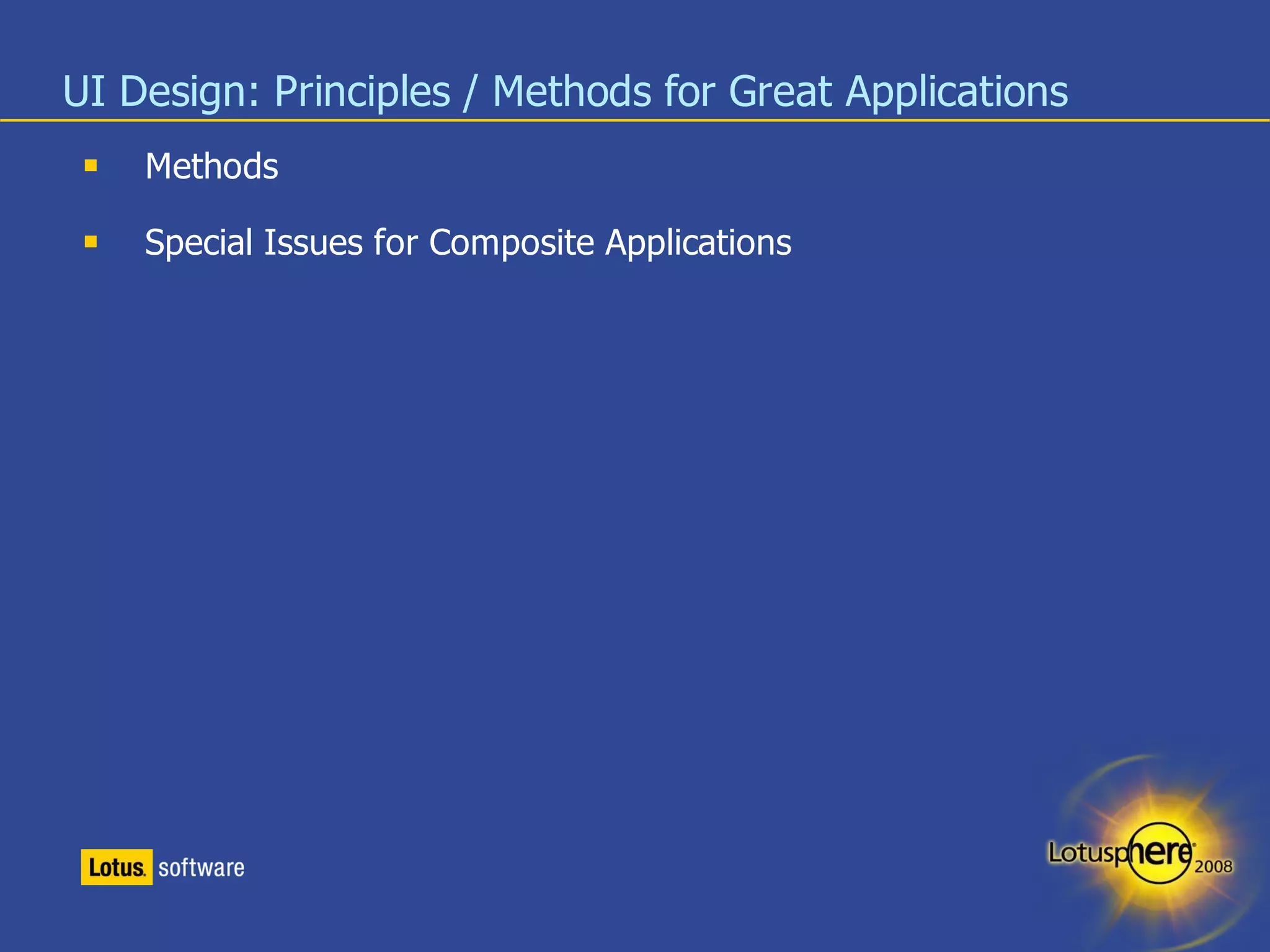 Designing Great User Interfaces for Composite Applications