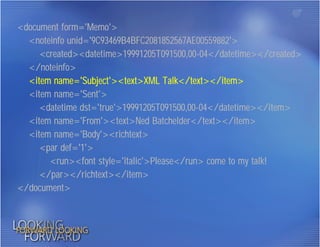 DXL: Working with Domino Data in XML