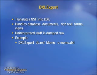 DXL: Working with Domino Data in XML