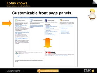 Customizable front page panels




     18
 