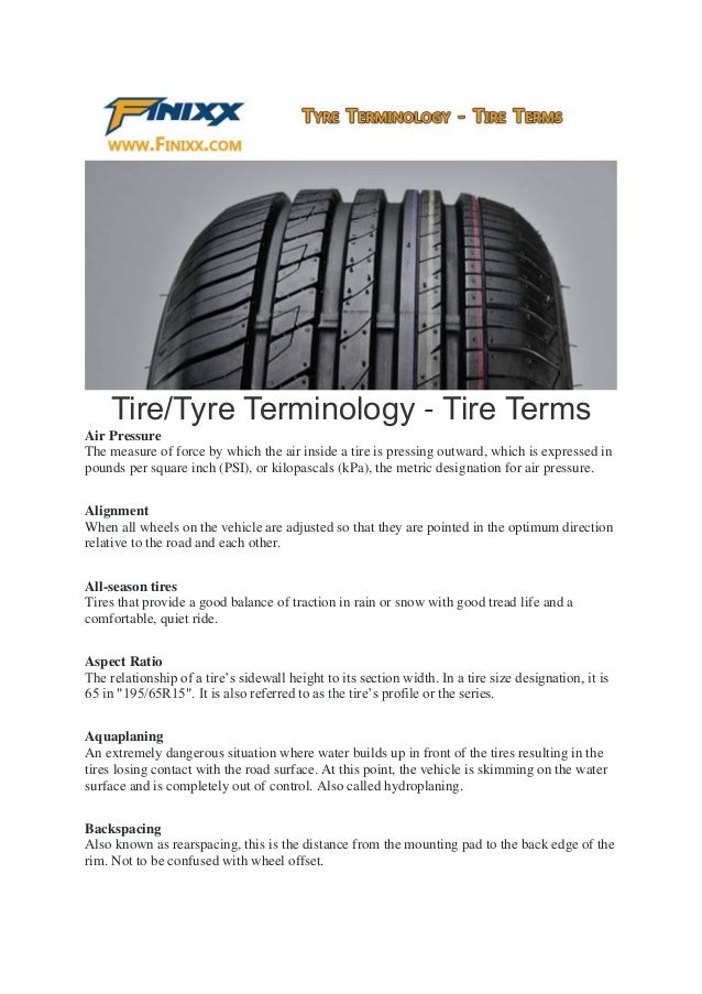 tiretyre terminology tire terms how to measure tire size