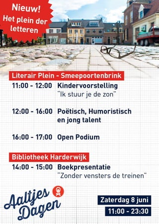 Aaltjesdagen Literair plein Harderwijk Poster, het leukste evenement van de Veluwe