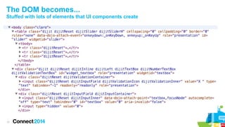 The DOM becomes...
Stuffed with lots of elements that UI components create

17

 