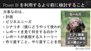 Power BI を利用するより前に検討すること
アプリ開発
サービス開発
と一緒ジャン
なーんだ
 