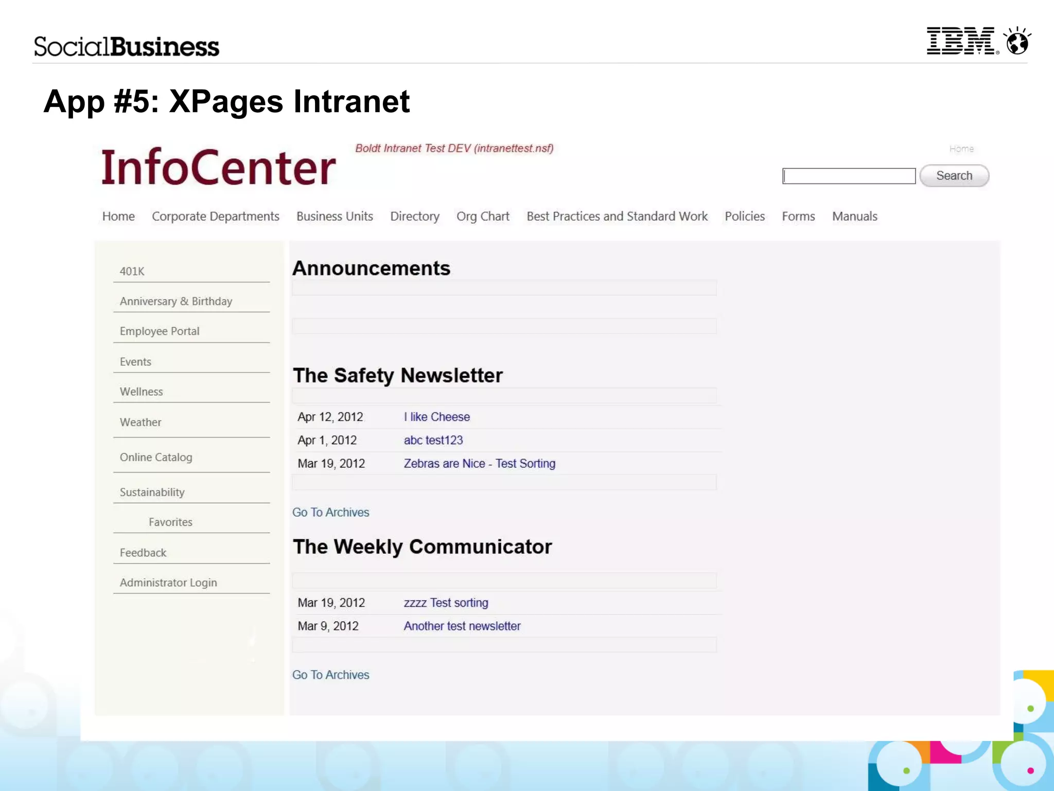 App #5: XPages Intranet
 