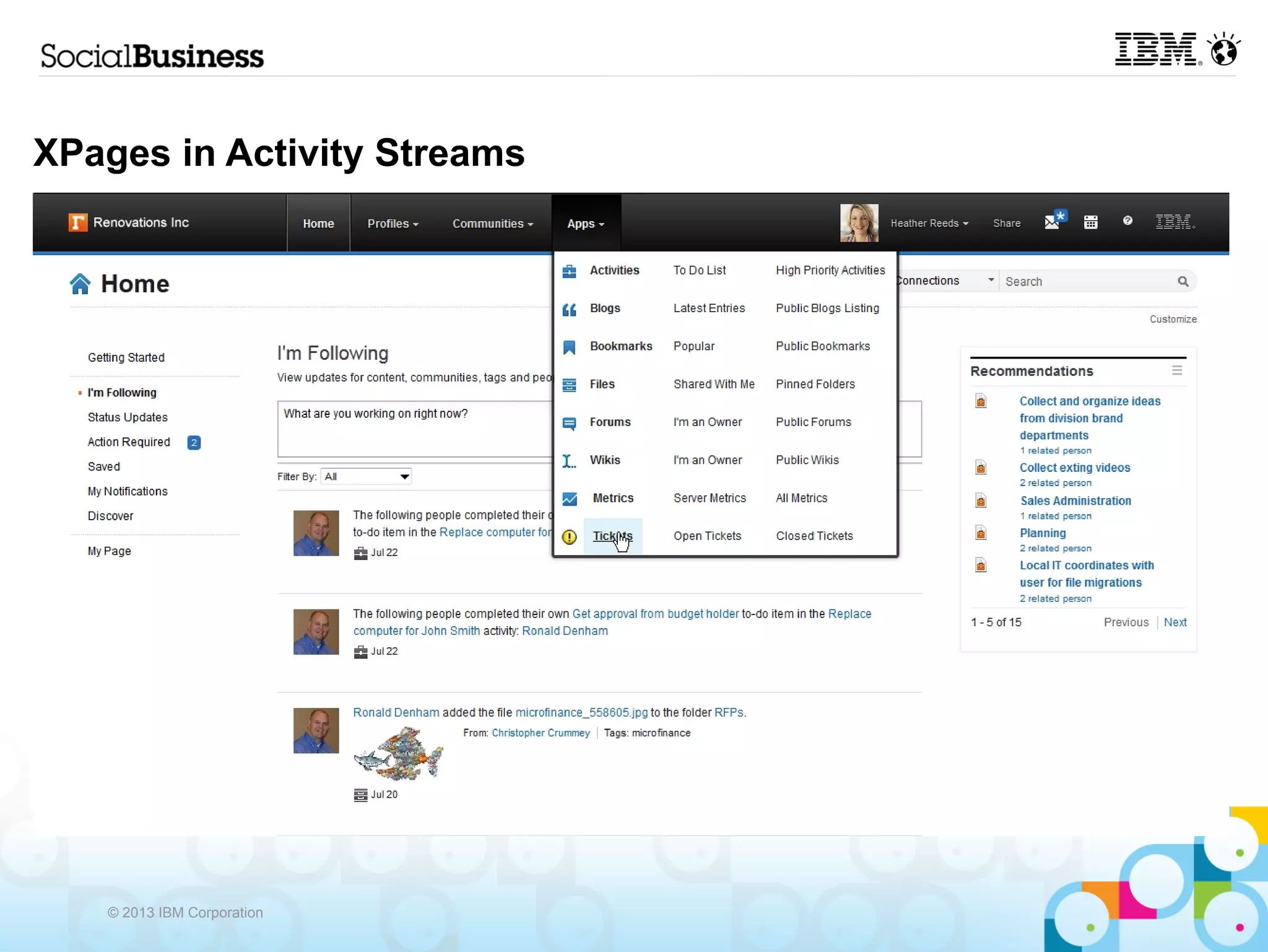 XPages in Activity Streams




   © 2013 IBM Corporation
 