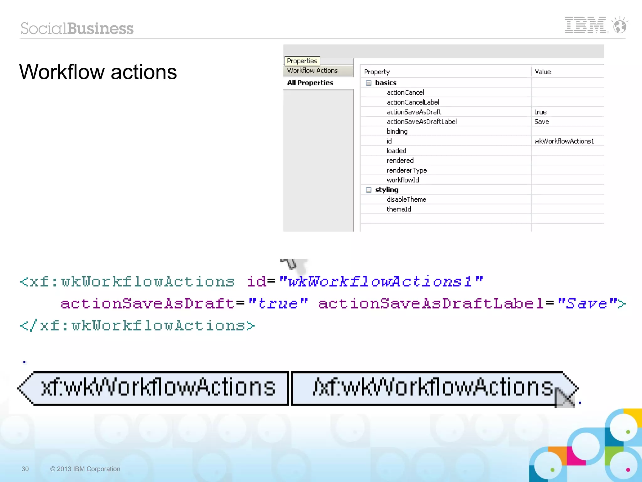 Workflow actions




30   © 2013 IBM Corporation
 