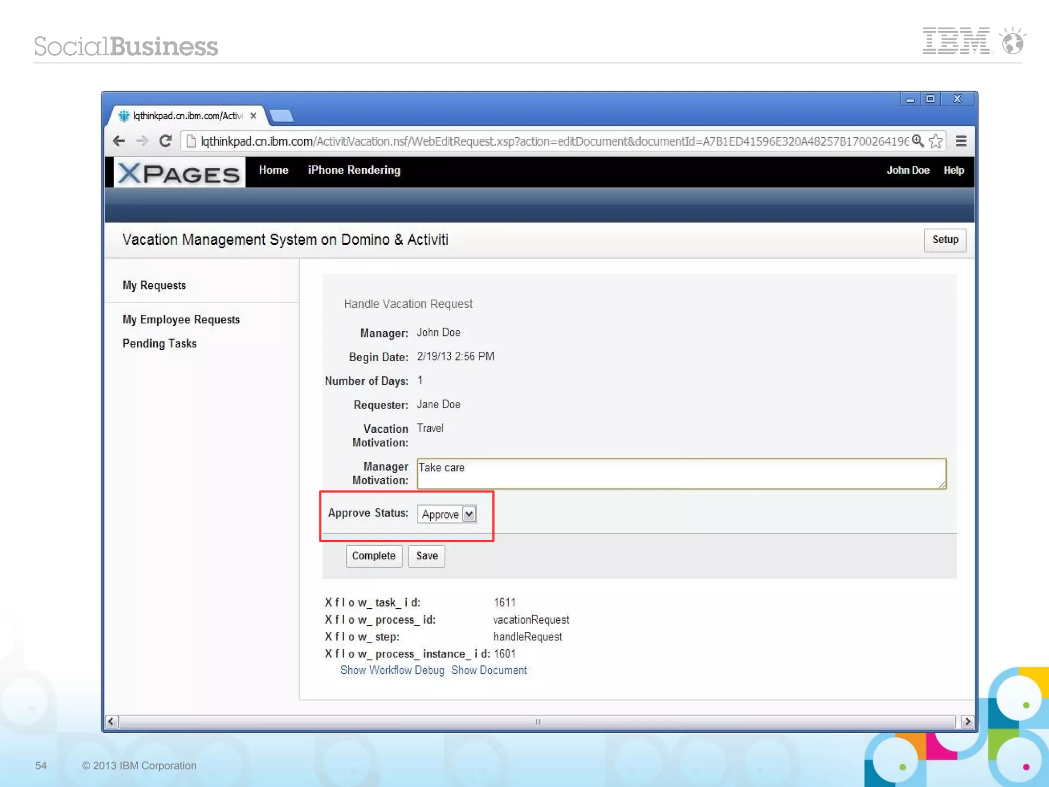 54   © 2013 IBM Corporation
 
