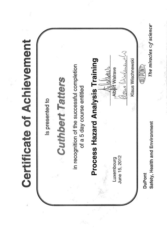 Process hazard analysis training