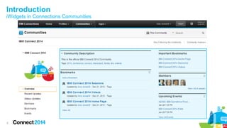 Introduction

iWidgets in Connections Communities

5

 
