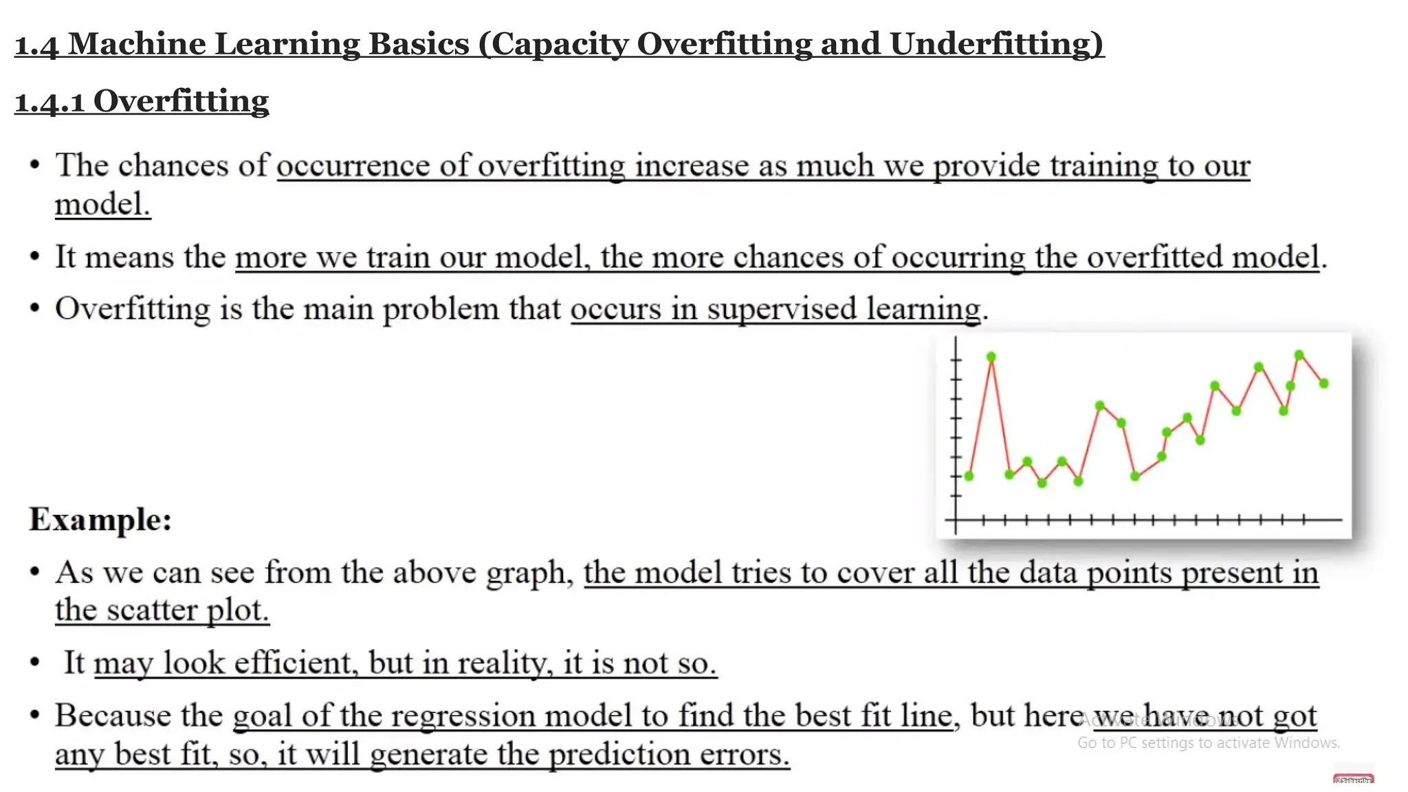 1.4 Machine Learning Basics (Capacity Overfitting and Underfitting) 1.4.1 Overfitting 