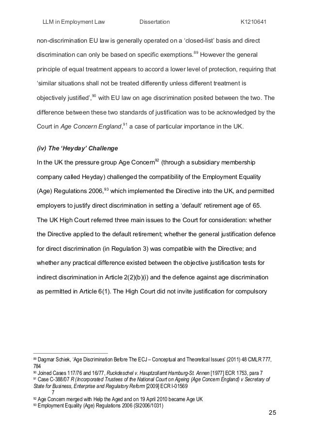 Dissertation employment law