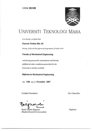 Ezuwan Cert&Transcript