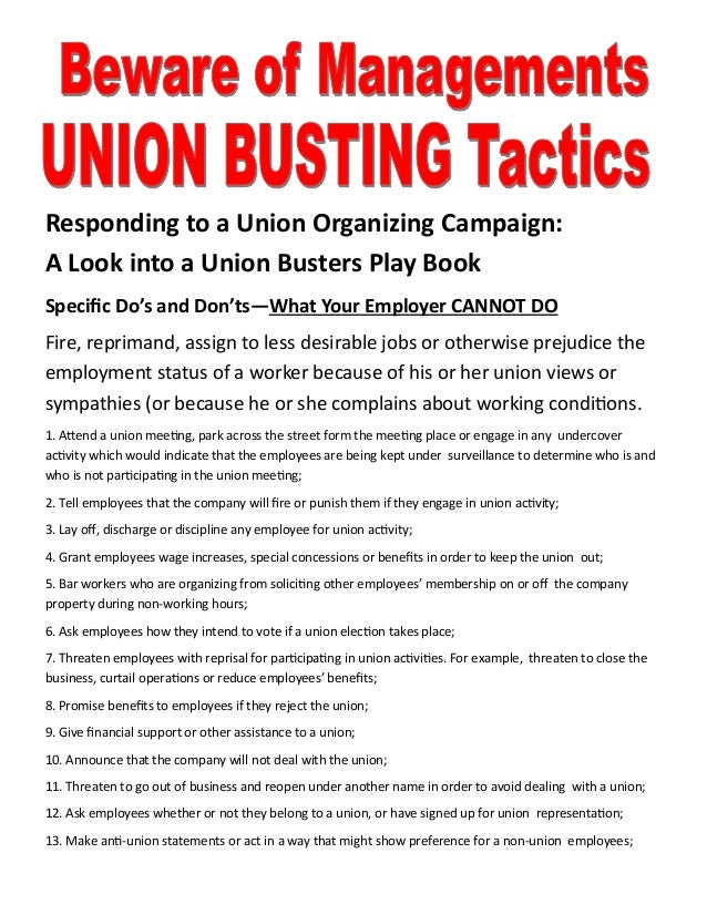 BewareofUnionBustingTactics
