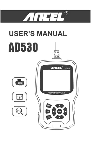 Ancel AD530 OBD2 Scanner User Manual