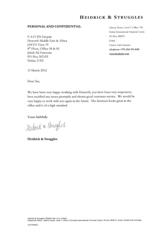H&S Appreciation letter