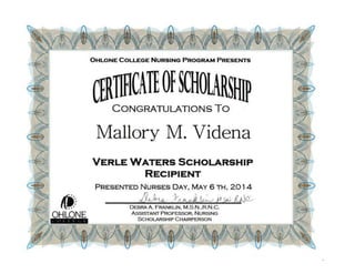 Verle Waters Endowment Scholarship