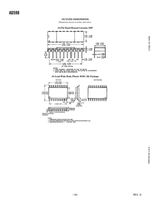 AD598
REV. A–16–
OUTLINE DIMENSIONS
Dimensions shown in inches and (mm).
20-Pin Sized Brazed Ceramic DIP
20-Lead Wide Body Plastic SOIC (R) Package
PRINTEDINU.S.A.C1330–10–10/89
 