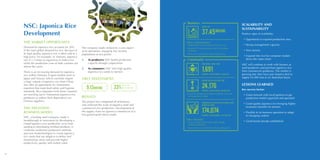 26
NSC: Japonica Rice
Development
THE MARKET OPPORTUNITY
Demand for Japonica rice accounts for 20%
of the total global demand for rice. Because of
its high quality, Japonica rice is often sold at a
high price. For example, in Vietnam, Japonica
rice is 1.3 times as expensive as Indica rice
while the production costs of both varieties are
almost the same.
There is an increasing demand for Japonica
rice within Vietnam. Export markets such as
Japan and Taiwan, which currently import
a large volume of Japonica rice from China,
also offer an opportunity for Vietnamese
exporters that meet food safety and hygiene
standards. Rice importers from these countries
are reaching out to Vietnamese Japonica rice
producers to reduce their dependency on
Chinese suppliers.
THE INCLUSIVE
BUSINESS MODEL
NSC, a leading seed company, made a
breakthrough in innovation by developing a
closed Japonica rice production cycle from
seeding to distributing finished products. It
combines traditional production methods
and new biotechnologies to create Japonica
rice seeds that are adaptive to deltas and
mountainous areas and provide higher
productivity, quality and market value.
The company made inclusivity a core aspect
of its operations, engaging low-income
populations at two points:
1.	 As producers: NSC builds production
capacity through cooperatives
2.	 As consumers: NSC sells high quality
Japonica rice seeds to farmers
VBCF INVESTMENT
9.13BNVND 33%
of total
investment
RESULTS
The project has completed all milestones
and achieved the scale of Japonica seed and
commercial rice production. Development of
the supply chain for Japonica commercial rice
has gained good initial results.
SCALABILITY AND
SUSTAINABILITY
Positive signs of scalability:
•• Opportunity to expand production area
•• Strong management capacity
•• New factory
•• Expand into rice for consumer market -
down the value chain
NSC will continue to work with farmers as
seed producers and purchase Japonica rice
from commercial producers. The market is
growing fast, they have just closed a deal to
supply 45,000 tons to an Australian buyer.
LESSONS LEARNED
Key success factors
•• Good network with local partners to get
production model organised and operated
•• Good quality Japonica rice bringing higher
economic benefits for farmers
•• Flexible in its business operation to adapt
to changing context
•• Good brand already established
Business
SALES OF
37.45BNVND
Other achievements:
•• Produced 940 tons of seed and 700 tons of rice
•• Organised 74 training sessions and 59 workshops
for farmers
•• Built new rice processing and packing factory
Community
CREATED JOBS FOR
1,691
PEOPLE, INCLUDING 1,269 LIP
INCREASED INCOME FOR
24,176
PEOPLE, INCLUDING 20,050 LIP
IMPROVED ACCESS TO GOODS AND
SERVICES FOR
174,074
PEOPLE, INCLUDING 149,704 LIP
•• Economic benefits due to reduced medicine costs and
increased animal weight
Other benefits:
•• Access to higher quality input supply through
involved cooperatives
•• Improved access to market with higher selling price
 