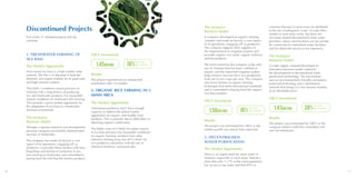 5150
Discontinued Projects
Five of the 21 initiated projects did not
continue.
1. FRESHWATER FARMING OF
SEA BASS
The Market Opportunity
Farm-raised sea bass is a high market value
seafood. The fish is in demand in both the
domestic and export markets for its good taste
and high mineral content.
Thai Binh, a northern coastal province of
Vietnam with a long history of producing
sea and freshwater products, has favourable
natural conditions for freshwater fish farming.
This presents a great market opportunity for
the adaptation of sea bass to a freshwater
farming environment.
The Inclusive
Business Model
Through a rigorous research and development
processa company successfully domesticated
sea bass in freshwater.
The company has made inclusivity a core
aspect of its operations, engaging LIP as
producers. It provides these farmers with bass
fingerlings and technical assistance in sea
bass farming in freshwater and committed to
buying back the fish that the farmers produce.
VBCF Investment
1.45BNVND 36%
of total
investment
Results
The project experienced an unexpected
termination after 10 months
2. ORGANIC RICE FARMING IN U
MINH AREA
The Market Opportunity
Vietnamese producers don’t have enough
capacity to address the global market
opportunity for organic and healthy food
products. This is partially due to difficulties in
obtaining organic certification.
The buffer zone of U Minh Ha nature reserve
in Ca Mau province has favourable conditions
for organic farming. Isolation from other
intensive farming areas has left U Minh Ha
rice producers unfamiliar with the use of
chemical fertilizers and pesticides.
The Inclusive
Business Model
A company developed an organic farming
complex and made inclusivity a core aspect
of its operations, engaging LIP as producers.
The company supports their suppliers in
the improvement of irrigation systems and
provides organic rice seeds, organic fertilizer
and bio-products.
The farm owned by the company is the only
one in Vietnam that has been certified as
organic and the improved irrigation system
helps farmers increase their rice production
from one to two crops per year. The company
also trains farmers in organic farming
techniques that meet international standards
and is committed to buying back the organic
rice they produce.
VBCF Investment
1.58BNVND 16%
of total
investment
Results
The project was terminated by VBCF as the
market growth was slower than expected.
3. DECENTRALISED
WATER PURIFICATION
The Market Opportunity
There is an urgent need for clean water in
Vietnam, especially in rural areas. Statistics
show that only 11.7% of the rural population
has access to tap water and that 85% of
common diseases in rural areas are attributed
to the use of unhygienic water. A water filter
market in rural areas exists, but there are
not many trusted decentralised clean water
providers. Many rural locations are too remote
for connection to centralised water facilities,
and for others the service is too expensive.
The Inclusive
Business Model
A water supply companydeveloped an
innovative business model related to
the development of decentralised water
purification technology. The mechanism
uses an environmentally friendly and patent-
protected technology and a distribution
network that brings it to low-income markets
at an affordable price.
VBCF Investment
1.43BNVND 28%
of total
investment
Results
The project was terminated by VBCF as the
company failed to fulfil the committed 2nd
and 3rd milestones.
 