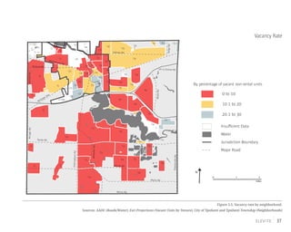 37
Vacancy Rate
Figure 3.5: Vacancy rate by neighborhood.
Sources: AADC (Roads/Water), Esri Projections (Vacant Units by Tenure), City of Ypsilanti and Ypsilanti Township (Neighborhoods)
Merritt Rd.
Martz Rd.
Bemis Rd.
WhittakerRd.
HitchinghamRd.
RawsonvilleRd.
Textile Rd.
I-94
Washtenaw Ave.
Holmes Rd.
US-12 Ecorse Rd.
RidgeRd.
Packard Rd.
Michigan Ave.
WiardRd.
MungerRd.GolfsideRd.
0 1 2
miles
By percentage of vacant non-rental units
Water
Jurisdiction Boundary
Major Road
Insufficient Data
0 to 10
20.1 to 30
10.1 to 20
N
C3
C2
C20
C23
C1
C6
C9
C15
C14
C19
C27
C22
C5
C12
C8
C24C7
C25
C28 C10
C4
C16
C26
C11
C21
C13
C17
C18
T2
T11
T34
T12
T4
T14
T6
T44
T16
T8
T1
T9
T40
T18
T29
T10
T20
T42
T13
T46
T17
T45
T19
T37
T36
T28
T7
T47
T38
T23
T3
T39
T48
T27
T24
T15
T5
T41
T32 T33
T35
T31
T21
T43
T30
T22
 