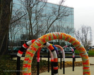 Artistic bike racks at the Ypsilanti District Library
 