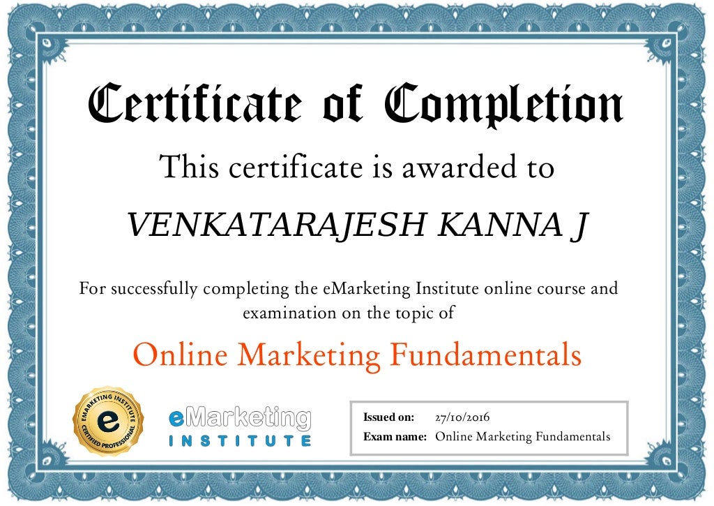 ONLINE MARKETING CERTIFICATION
