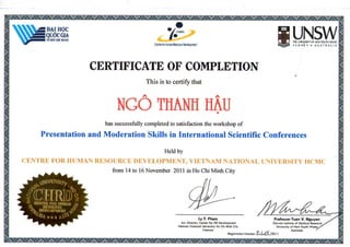 Certificate of completion workshop