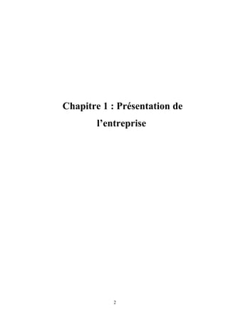 2
1. Chapitre 1 : Présentation de
l’entreprise
 
