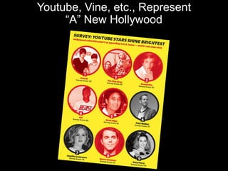 Youtube, Vine, etc., Represent
“A” New Hollywood
 