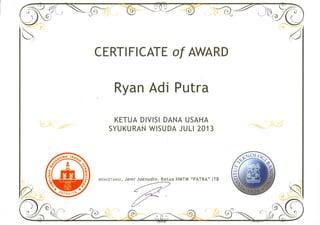 PATRA Certificate