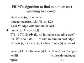 ADA - Minimum Spanning Tree Prim Kruskal and Dijkstra | PPT