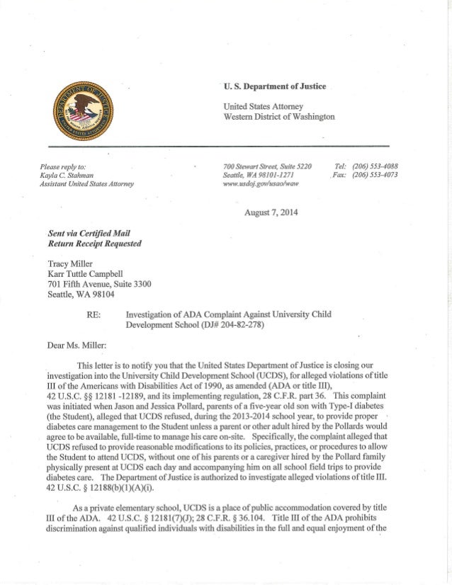 usdoj ucds diabetes department of justice letter